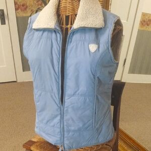 AMERICAN EAGLE OUTFITTERS Womens Small Light Blue Lined Vest